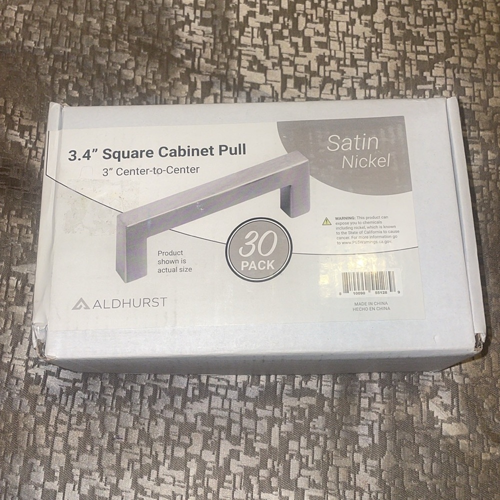 NEW IN BOX 30 3.4 Square Cabinet pull 3” Center to Center Satin Nickel - Picture 16 of 16